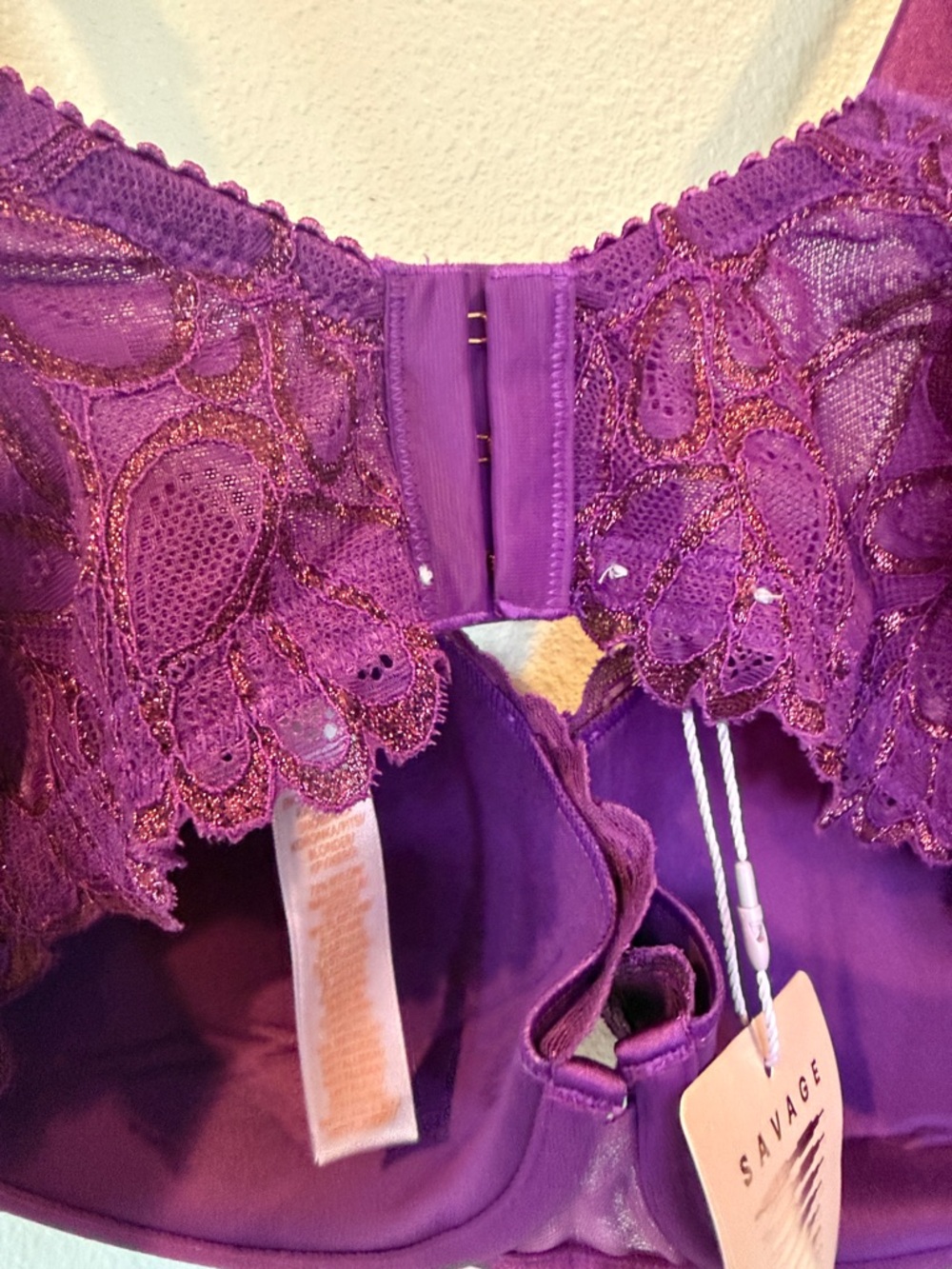 Savage X Fenty Purple Lace Underwire Bra - Picture 8 of 8